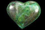 Polished Chrysocolla & Malachite Heart - Congo #83334-1